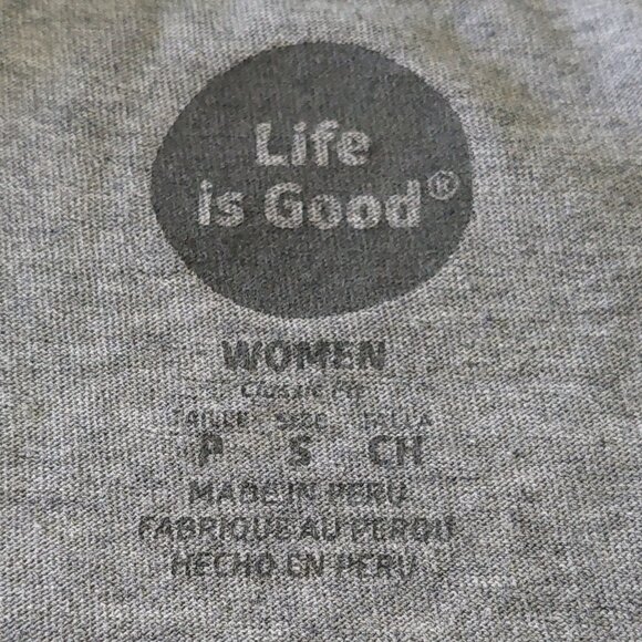 Life Is Good Solid Gray Classic Fit Women's Tee Size S - Picture 7 of 9